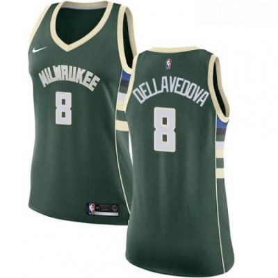 Womens Nike Milwaukee Bucks 8 Matthew Dellavedova Authentic Green Road NBA Jersey Icon Edition