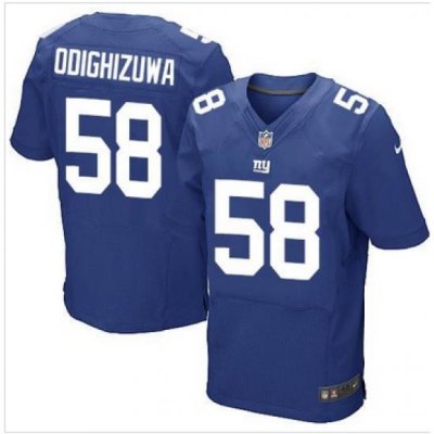 Nike New York Giants #58 Owa Odighizuwa Royal Blue Team Color Mens Stitched NFL Elite Jersey