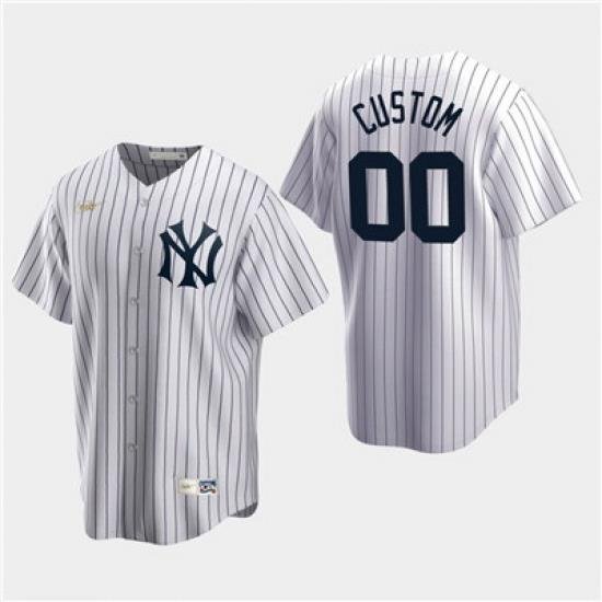 Men Women youth Custom New York Yankees White Home Cooperstown Collection Nike Jersey