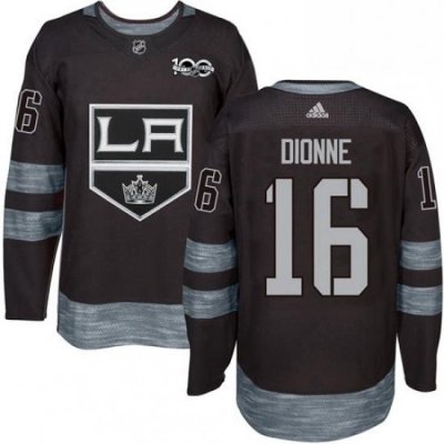 Mens Adidas Los Angeles Kings 16 Marcel Dionne Authentic Black 1917 2017 100th Anniversary NHL Jersey