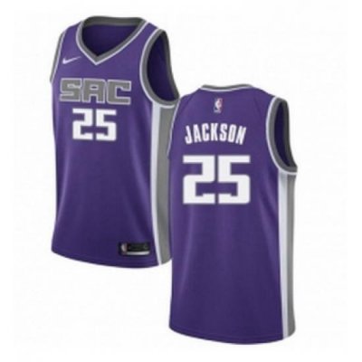 Youth Nike Sacramento Kings 25 Justin Jackson Authentic Purple Road NBA Jersey Icon Edition