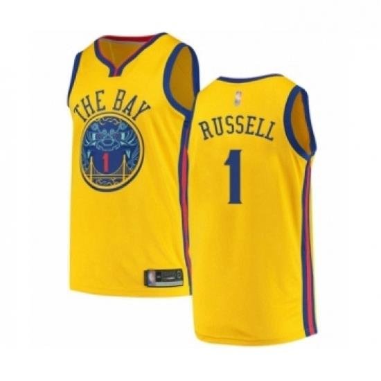 Youth Golden State Warriors 1 DAngelo Russell Swingman Gold Basketball Jersey City Edition