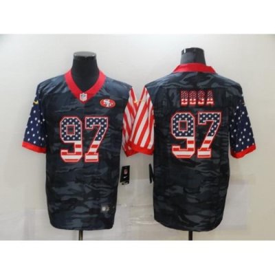 Nike San Francisco 49ers 97 Nick Bosa Black Camo USA Flag Limited Jersey