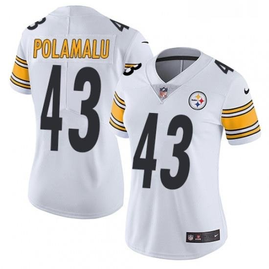 Womens Nike Pittsburgh Steelers 43 Troy Polamalu Elite White NFL Jersey