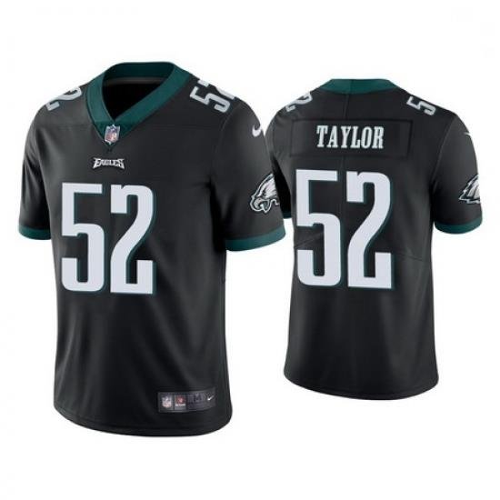 Men Nike Eagles 52 Davion Taylor Black Vapor Limited NFL Stitched Jersey