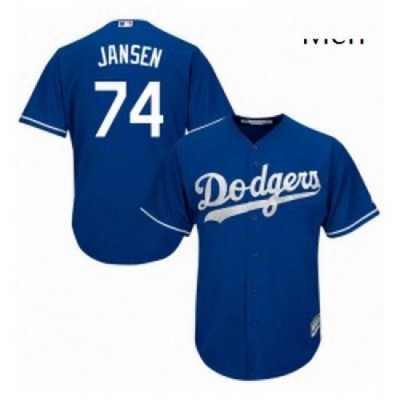 Mens Majestic Los Angeles Dodgers 74 Kenley Jansen Authentic Royal Blue Alternate Cool Base MLB Jersey