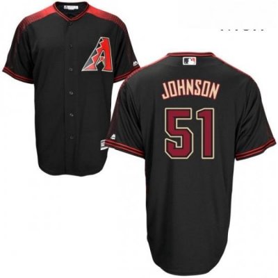 Mens Majestic Arizona Diamondbacks 51 Randy Johnson Replica Black Alternate Home Cool Base MLB Jersey