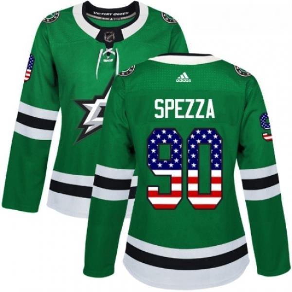 Womens Adidas Dallas Stars 90 Jason Spezza Authentic Green USA Flag Fashion NHL Jersey