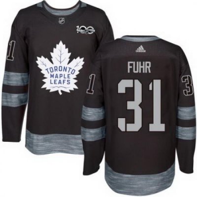 Maple Leafs #31 Grant Fuhr Black 1917 2017 100th Anniversary Stitched NHL Jersey