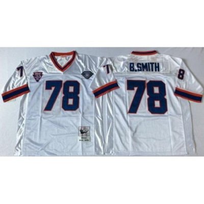 Mitchell&Ness Bills 78 Bruce Smith White Throwback Stitched NFL Jersey