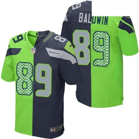 Mens Nike Seattle Seahawks 89 Doug Baldwin Elite NavyGreen Split Fashion NFL Jersey