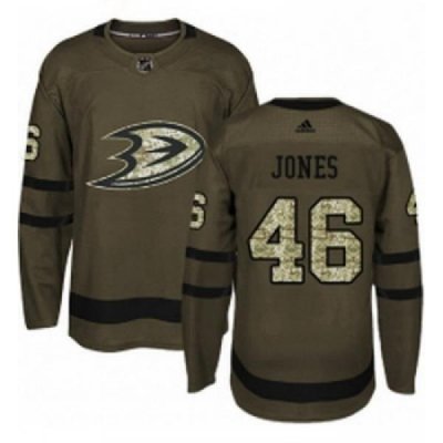 Youth Adidas Anaheim Ducks 46 Max Jones Premier Green Salute to Service NHL Jersey