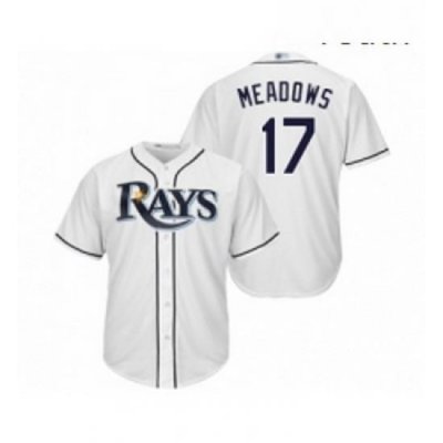 Youth Tampa Bay Rays 17 Austin Meadows Replica White Home Cool Base Baseball Jersey