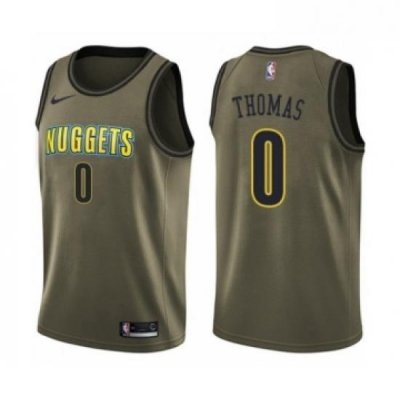 Youth Nike Denver Nuggets 0 Isaiah Thomas Swingman Green Salute to Service NBA Jersey