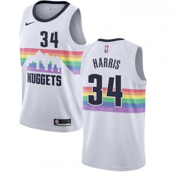 Womens Nike Denver Nuggets 34 Devin Harris Swingman White NBA Jersey City Edition