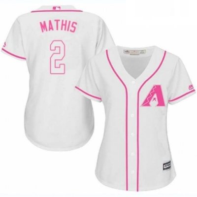 Womens Majestic Arizona Diamondbacks 2 Jeff Mathis Replica White Fashion MLB Jersey