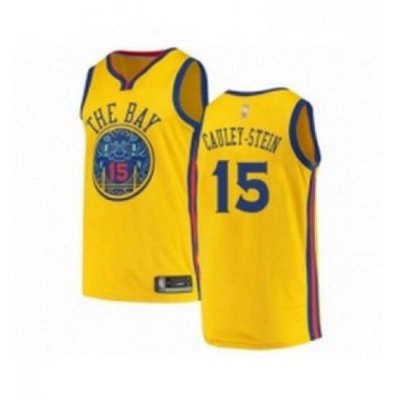 Youth Golden State Warriors 15 Willie Cauley Stein Swingman Gold Basketball Jersey City Edition