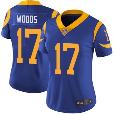 Nike Rams #17 Robert Woods Royal Blue Alternate Womens Stitched NFL Vapor Untouchable Limited Jersey