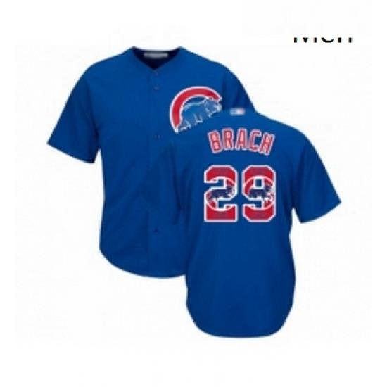 Mens Chicago Cubs 29 Brad Brach Authentic Royal Blue Team Logo Fashion Cool Base Baseball Jersey