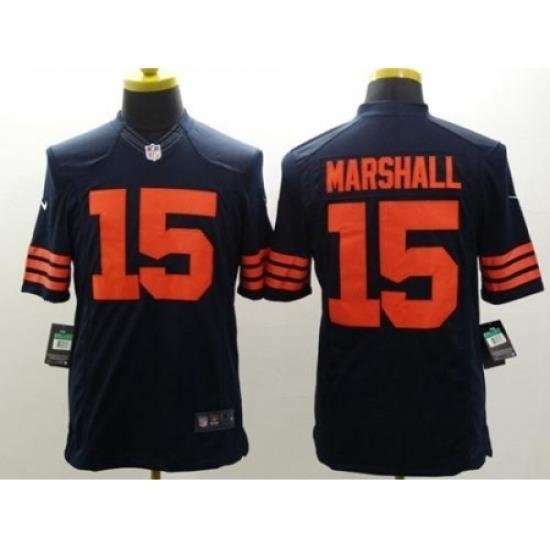 Nike Chicago Bears 15 Brandon Marshall Blue Limited Orange Number NFL Jersey