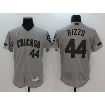 Men Chicago Cubs 44 Rizzo Grey Elite 2021 MLB Jerseys