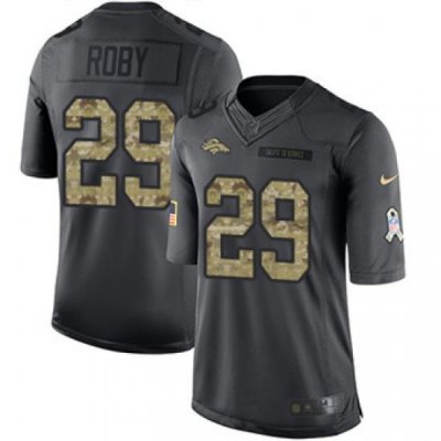 Nike Broncos #29 Bradley Roby Black Mens Stitched NFL Limited 2016 Salute to Service Jersey