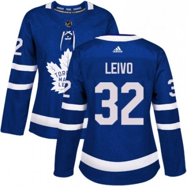 Womens Adidas Toronto Maple Leafs 32 Josh Leivo Authentic Royal Blue Home NHL Jersey