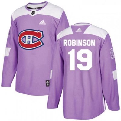 Youth Adidas Montreal Canadiens 19 Larry Robinson Authentic Purple Fights Cancer Practice NHL Jersey