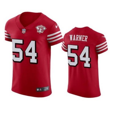 Nike San Francisco 49ers 54 Fred Warner Red Rush Men 75th Anniversary Stitched NFL Vapor Untouchable Elite Jersey