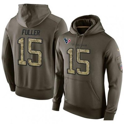 NFL Nike Houston Texans 15 Will Fuller Green Salute To Service Mens Pullover Hoodie