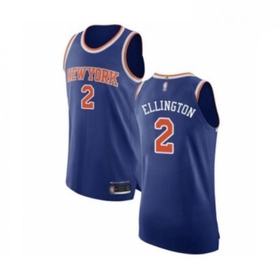 Mens New York Knicks 2 Wayne Ellington Authentic Royal Blue Basketball Jersey Icon Edition