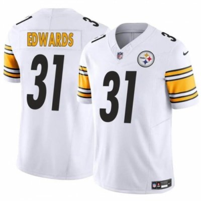 Youth Pittsburgh Steelers 31 Daijun Edwards White 2023 F U S E  Vapor Untouchable Limited Stitched Football Jersey