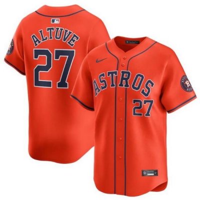 Men Houston Astros 27 Jose Altuve Orange 2024 Alternate Limited Stitched Baseball Jersey