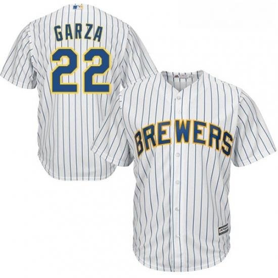 Youth Majestic Milwaukee Brewers 22 Matt Garza Replica White Alternate Cool Base MLB Jersey