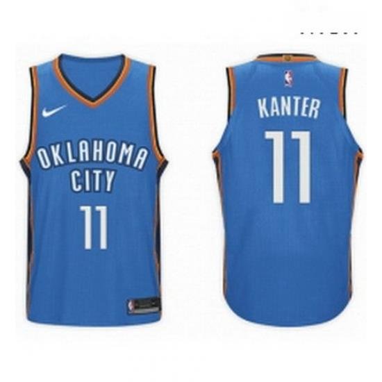 Nike NBA Oklahoma City Thunder 11 Enes Kanter Jersey 2017 18 New Season Blue Jersey