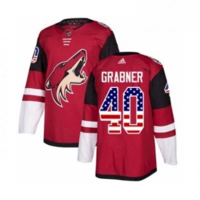 Youth Adidas Arizona Coyotes 40 Michael Grabner Authentic Red USA Flag Fashion NHL Jersey