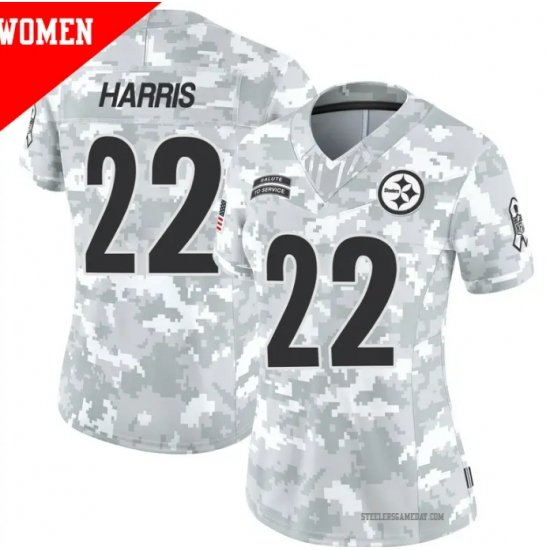 Men Pittsburgh Steelers #22 Najee Harris 2024 Arctic Camo Salute To Service Limited Stitched Football Jersey