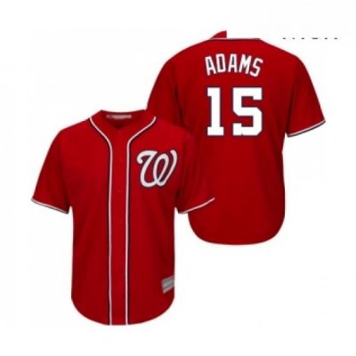 Mens Washington Nationals 15 Matt Adams Replica Red Alternate 1 Cool Base Baseball Jersey