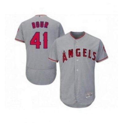 Mens Los Angeles Angels of Anaheim 41 Justin Bour Grey Road Flex Base Authentic Collection Baseball Jersey