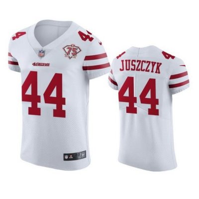 Nike San Francisco 49ers 44 kyle juszczyk White Men 75th Anniversary Stitched NFL Vapor Untouchable Elite Jersey