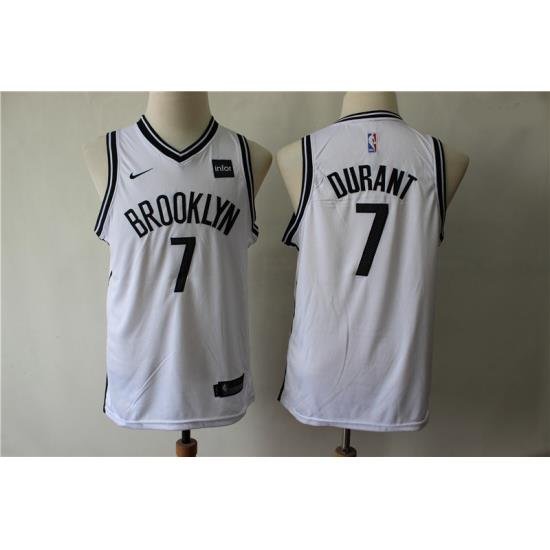 Youth Nets 7 Kevin Durant White Youth Nike Swingman Jersey