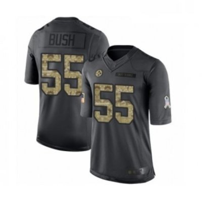 Youth Pittsburgh Steelers 55 Devin Bush Limited Black 2016 Salute to Service Football Jersey