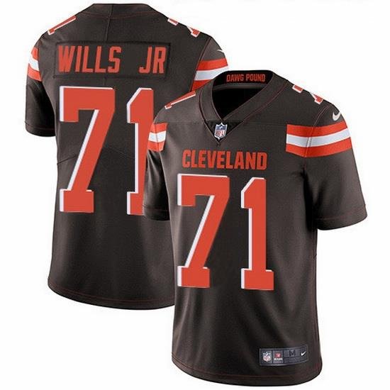 Nike Browns 71 Jedrick Wills JR Brown Team Color Men Stitched NFL Vapor Untouchable Limited Jersey