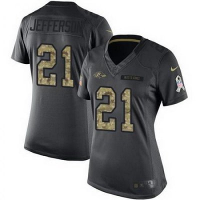 Nike Ravens #21 Tony Jefferson Black Womens Stitched NFL Limited 2016 Salute to Service Jersey