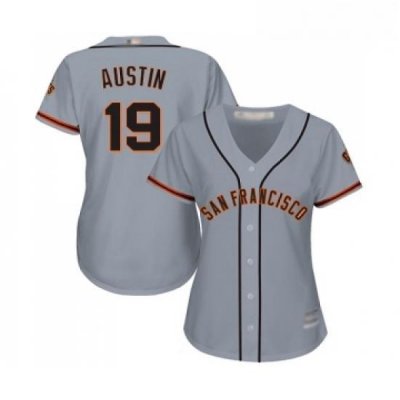 Womens San Francisco Giants 19 Tyler Austin Replica Grey Road Cool Base Baseball Jersey