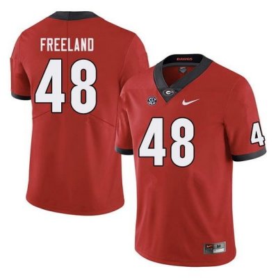 Men #48 Jarrett Freeland Georgia Bulldogs College Football Jerseys Sale-Red