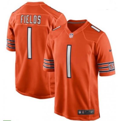 Men Nike Justin Fields Orange Chicago Bears 2021 NFL Draft First Round Pick Alternate Game Jersey