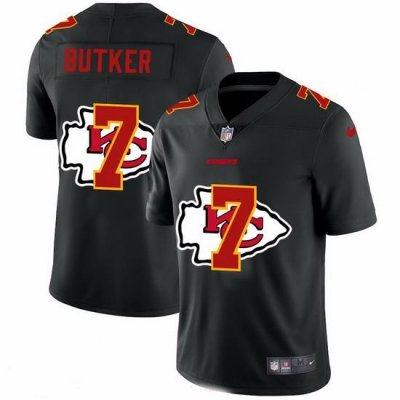 Kansas City Chiefs 7 Harrison Butker Men Nike Team Logo Dual Overlap Limited NFL Jersey Black