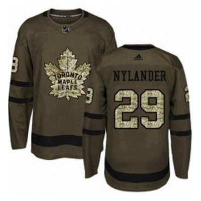 Mens Adidas Toronto Maple Leafs 29 William Nylander Authentic Green Salute to Service NHL Jersey