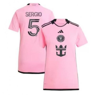 Women's Inter Miami CF Sergio Busquets adidas Pink 2024 2getherness Replica Player Jersey